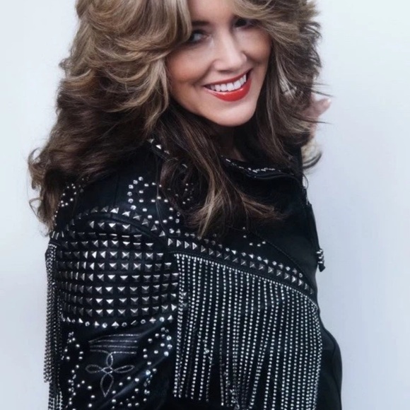 Double D Ranch Rhinestone Fringe Cowboy Leather Jacket beaded crystal RTL 1395 - Picture 6 of 14